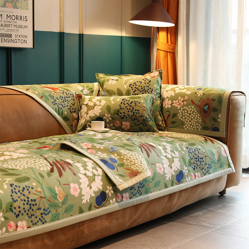 Floral Chenille All-seasons Non-Slip Home Decoration Couch Cover
