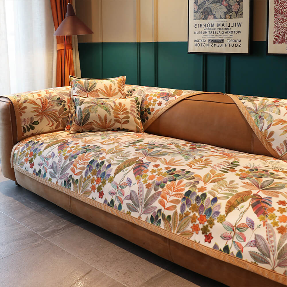 Floral Chenille All-seasons Non-Slip Home Decoration Couch Cover