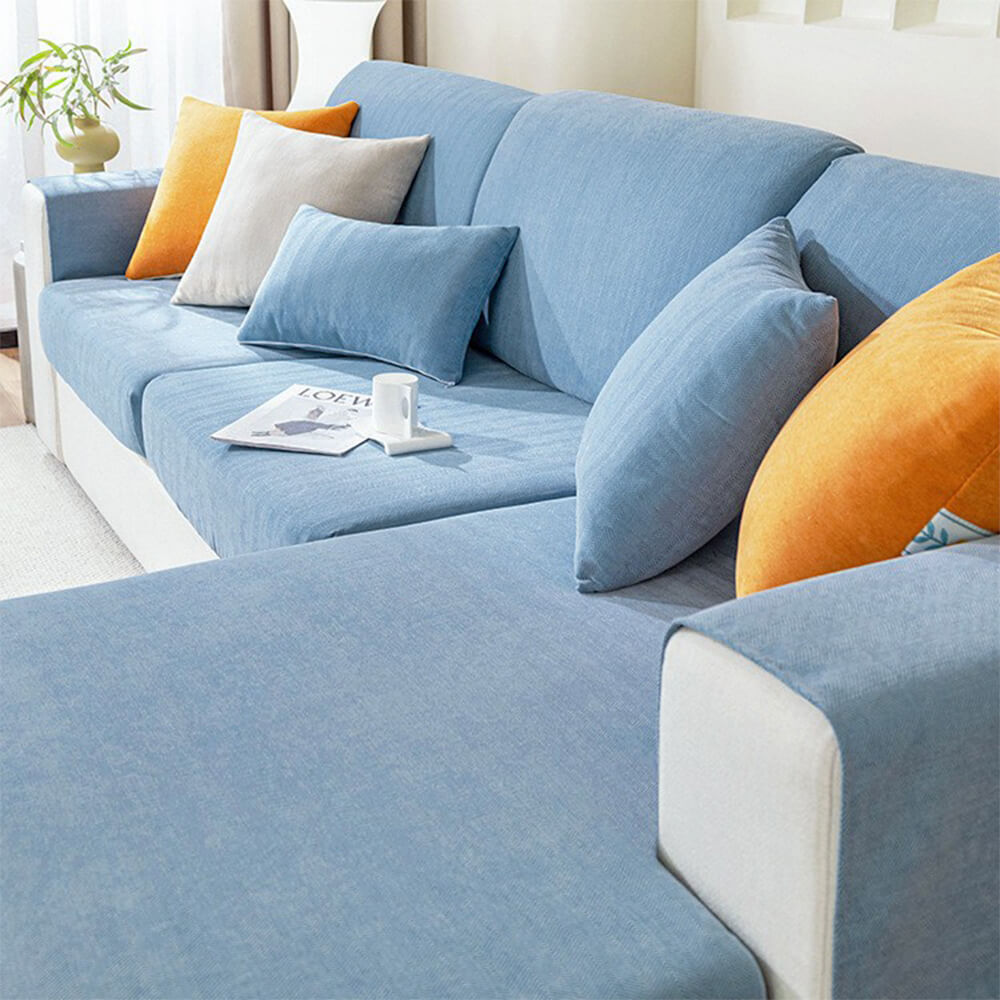 Herringbone Chenille Elastic Full Coverage Anti-Slip Magic Couch Cover