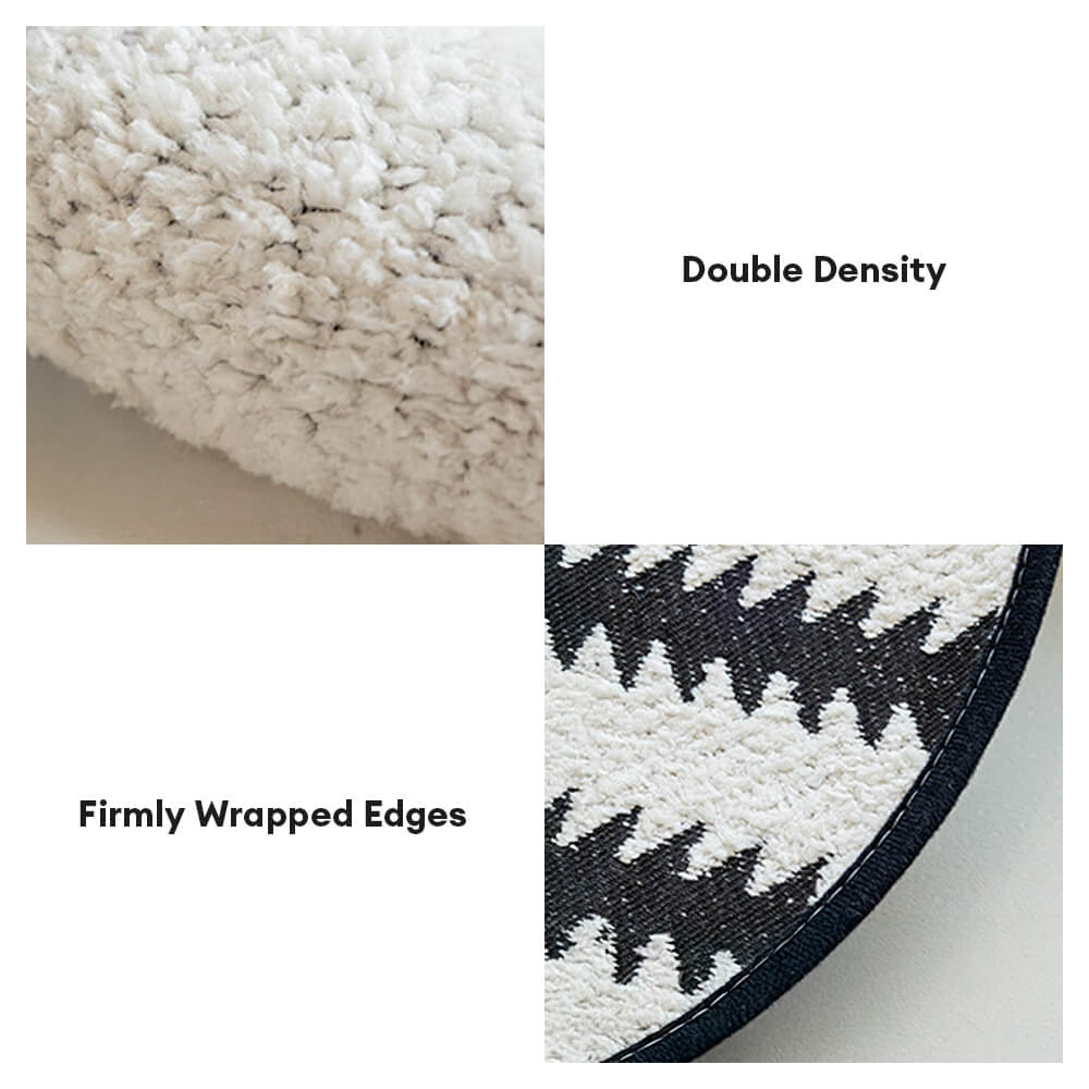 Modern Chevron Stripes Chenille Couch Cover with Wavy Edges