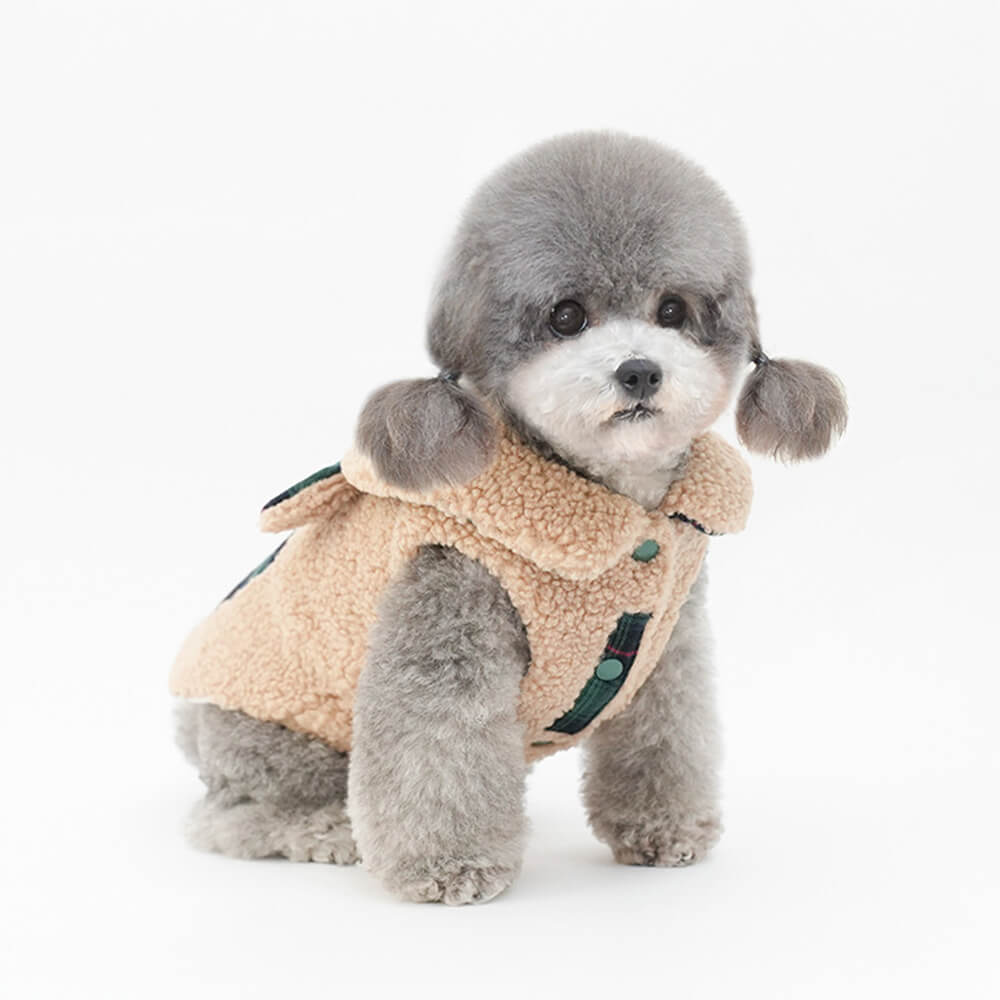 Gilet pour chien Sherpa à bordure écossaise – Confortable, mignon et parfait pour l'hiver