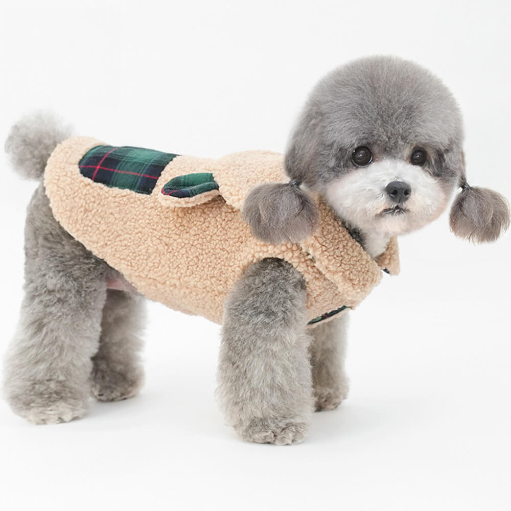 Gilet pour chien Sherpa à bordure écossaise – Confortable, mignon et parfait pour l'hiver
