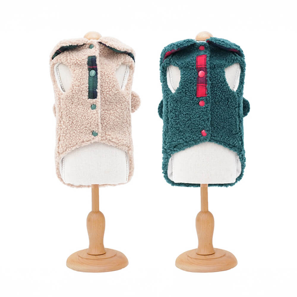 Gilet pour chien Sherpa à bordure écossaise – Confortable, mignon et parfait pour l'hiver