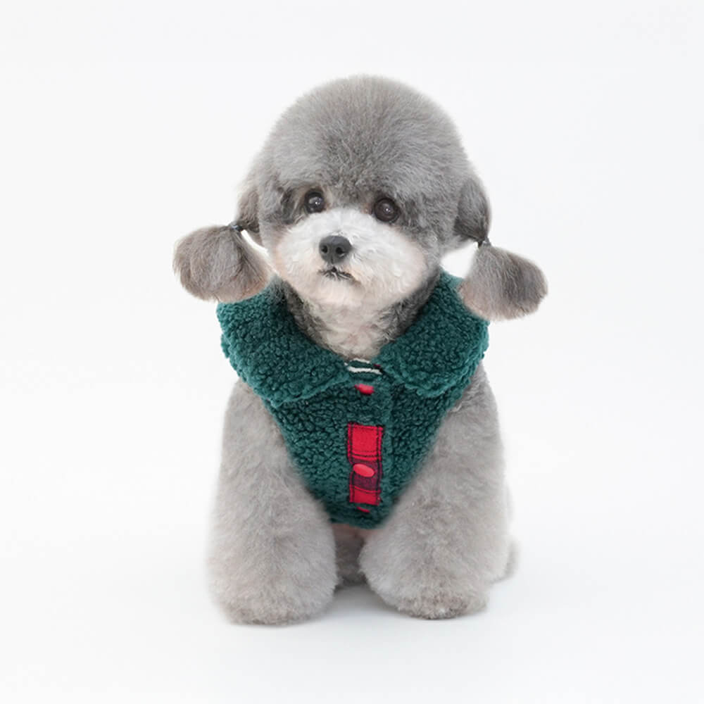 Gilet pour chien Sherpa à bordure écossaise – Confortable, mignon et parfait pour l'hiver