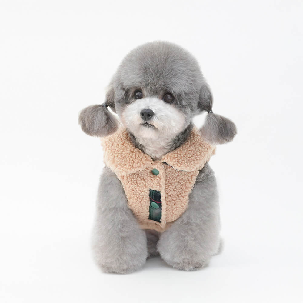 Gilet pour chien Sherpa à bordure écossaise – Confortable, mignon et parfait pour l'hiver