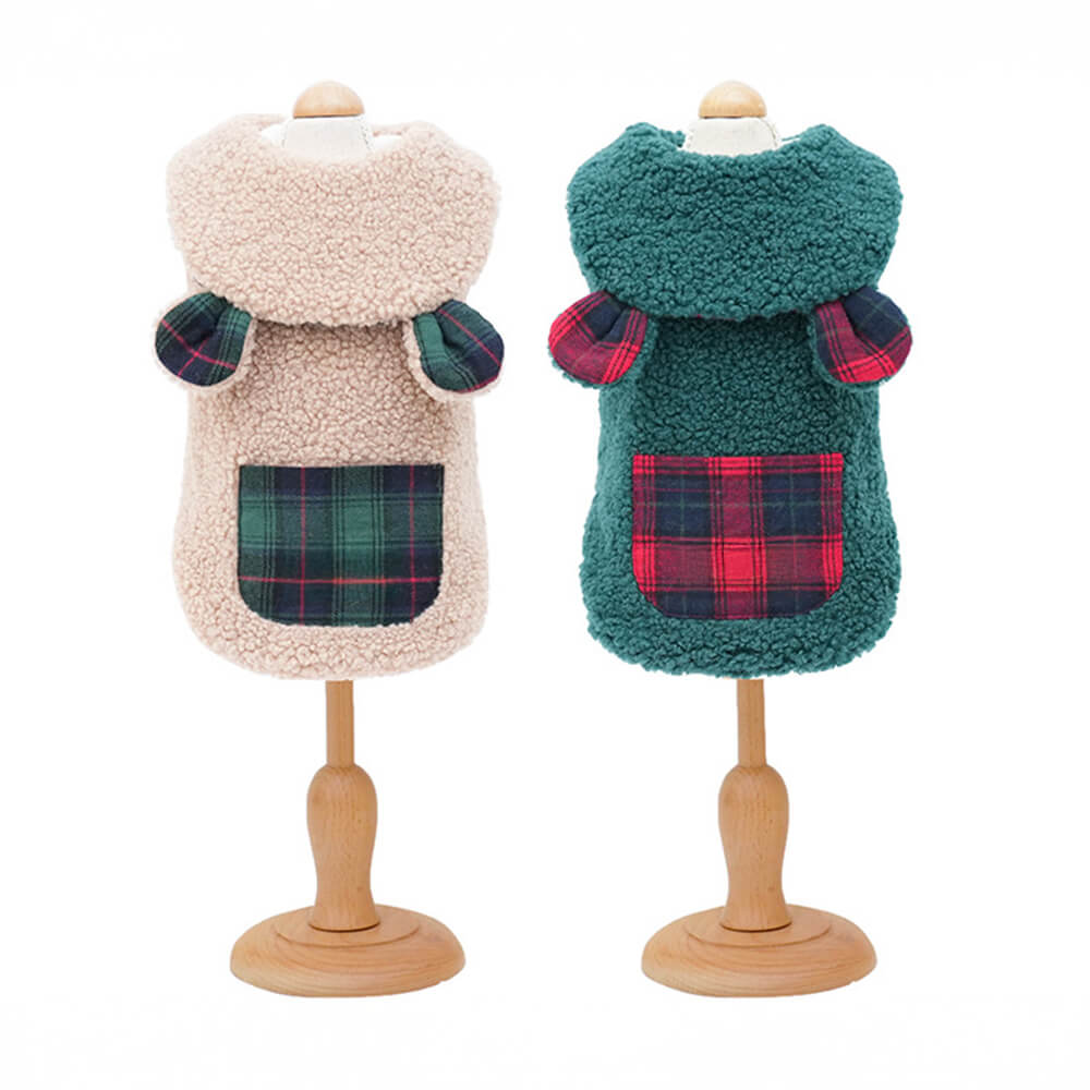 Gilet pour chien Sherpa à bordure écossaise – Confortable, mignon et parfait pour l'hiver
