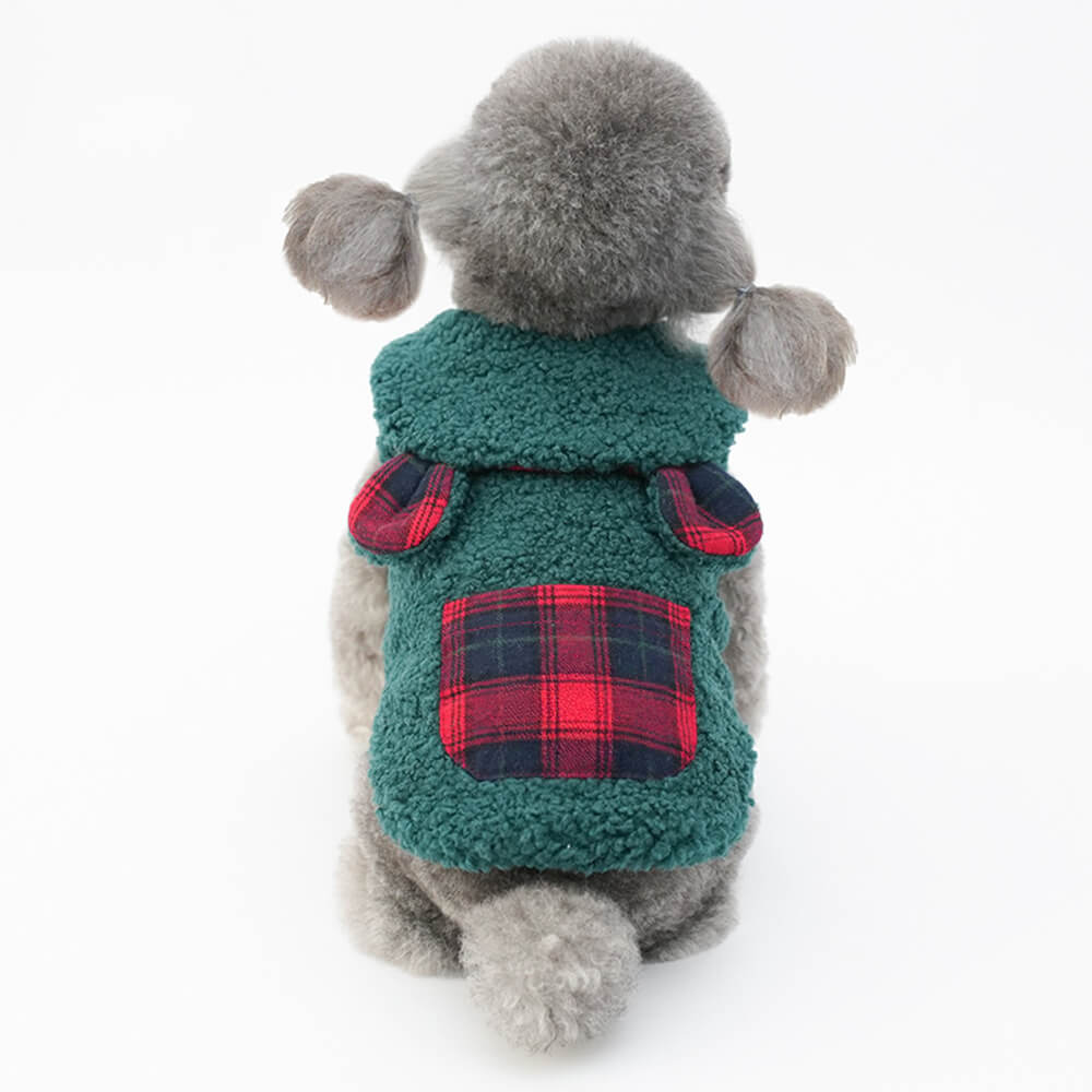Gilet pour chien Sherpa à bordure écossaise – Confortable, mignon et parfait pour l'hiver