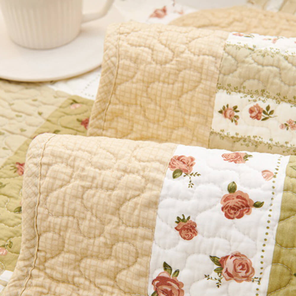 Garden Quilted Patchwork Soft Cotton Anti-Scratch Non-slip Couch Cover