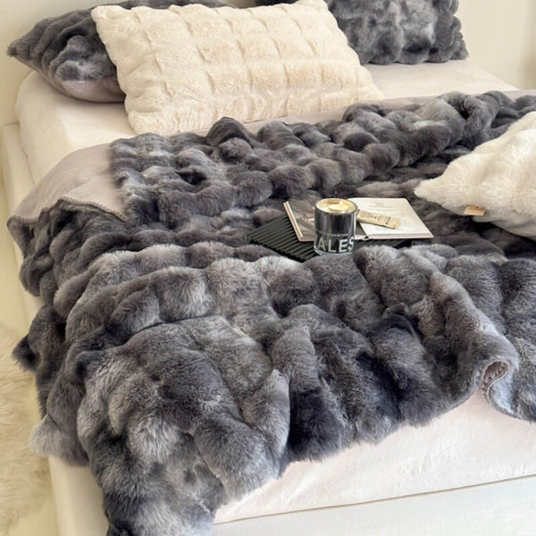 Pelliccia in finta pelliccia di lussuosa peluche di peluche coperta coperta umana