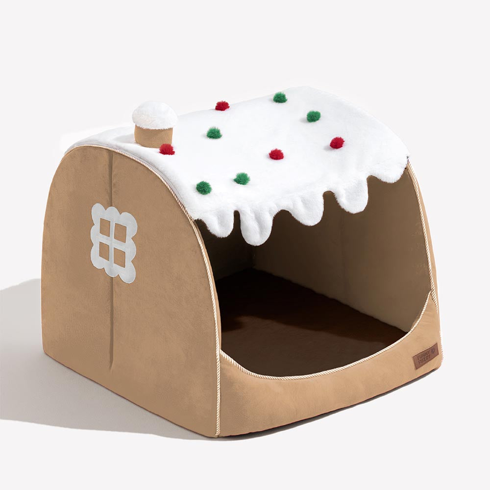 Festliches orthopädisches Hundebett Snow House – Weihnachtswärme