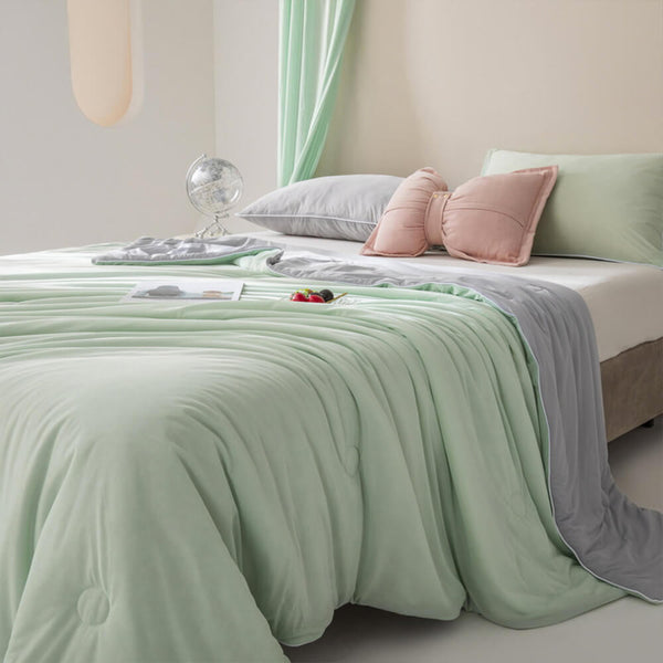 Macaron Doble<tc>Color</tc> Manta refrescante de seda helada