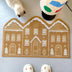 Casa de pan de jengibre navideño duradero alfombra casera decorativa multifuncional sin deslizamiento