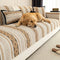 Color-Blocked Striped Chenille Non-Slip Couch Cover - Suitable For All Seasons