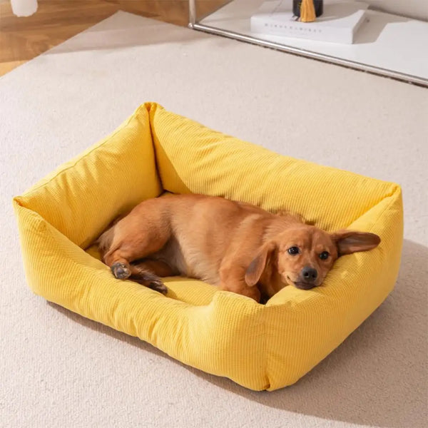 Corduroy Scratch-Resistant Breathable Detachable Comfort Dog Bed