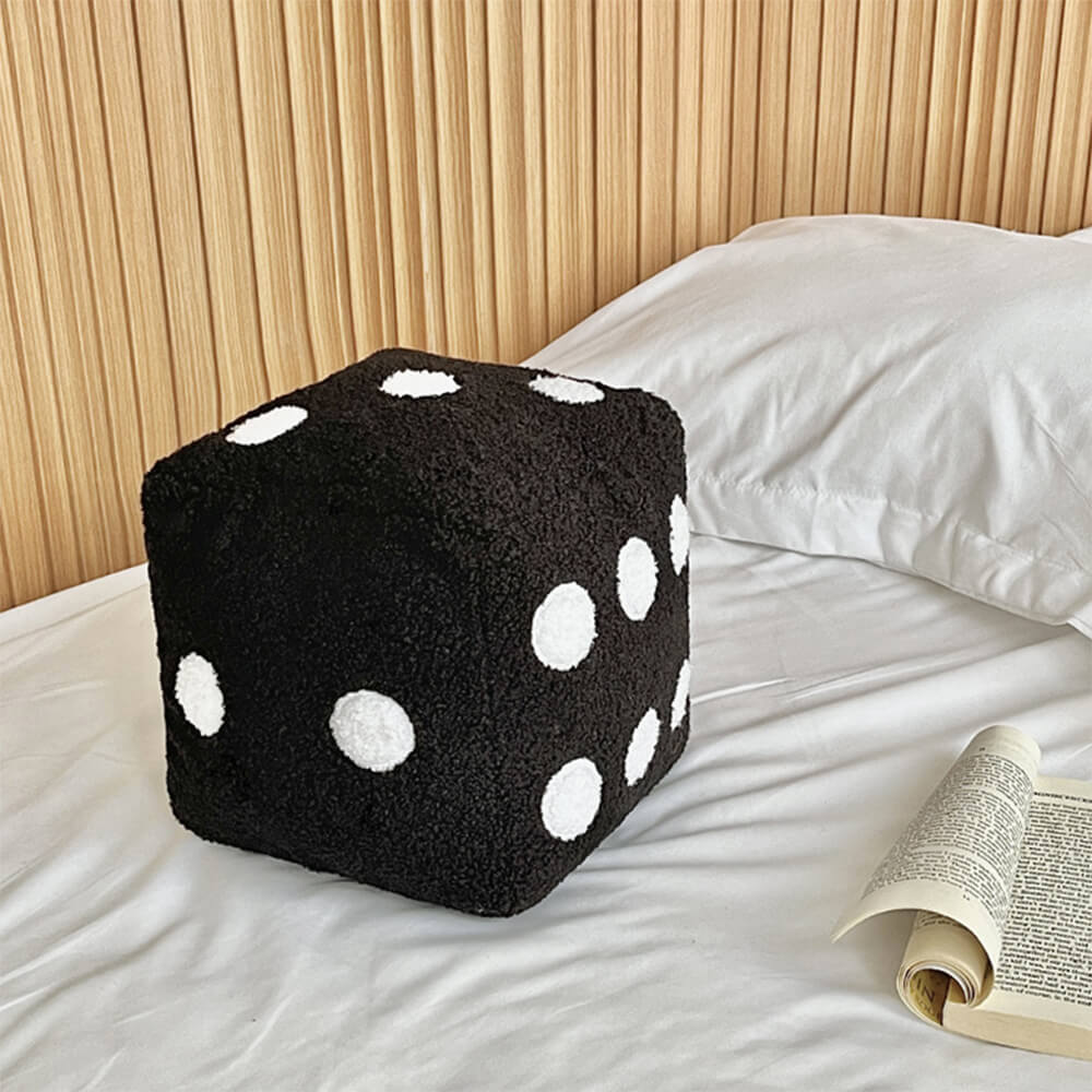 Dice-Shaped Faux Lambswool Sofa Pillow Decorative Cushion