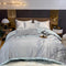 Embroidered Marble Pattern Ice Silk Cooling Bed Sheet Set