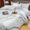 Embroidered Marble Pattern Ice Silk Cooling Bed Sheet Set