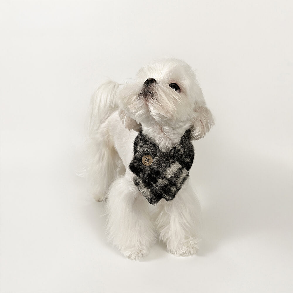 Fashionable Plaid Color Block Plush Warm Pet Scarf