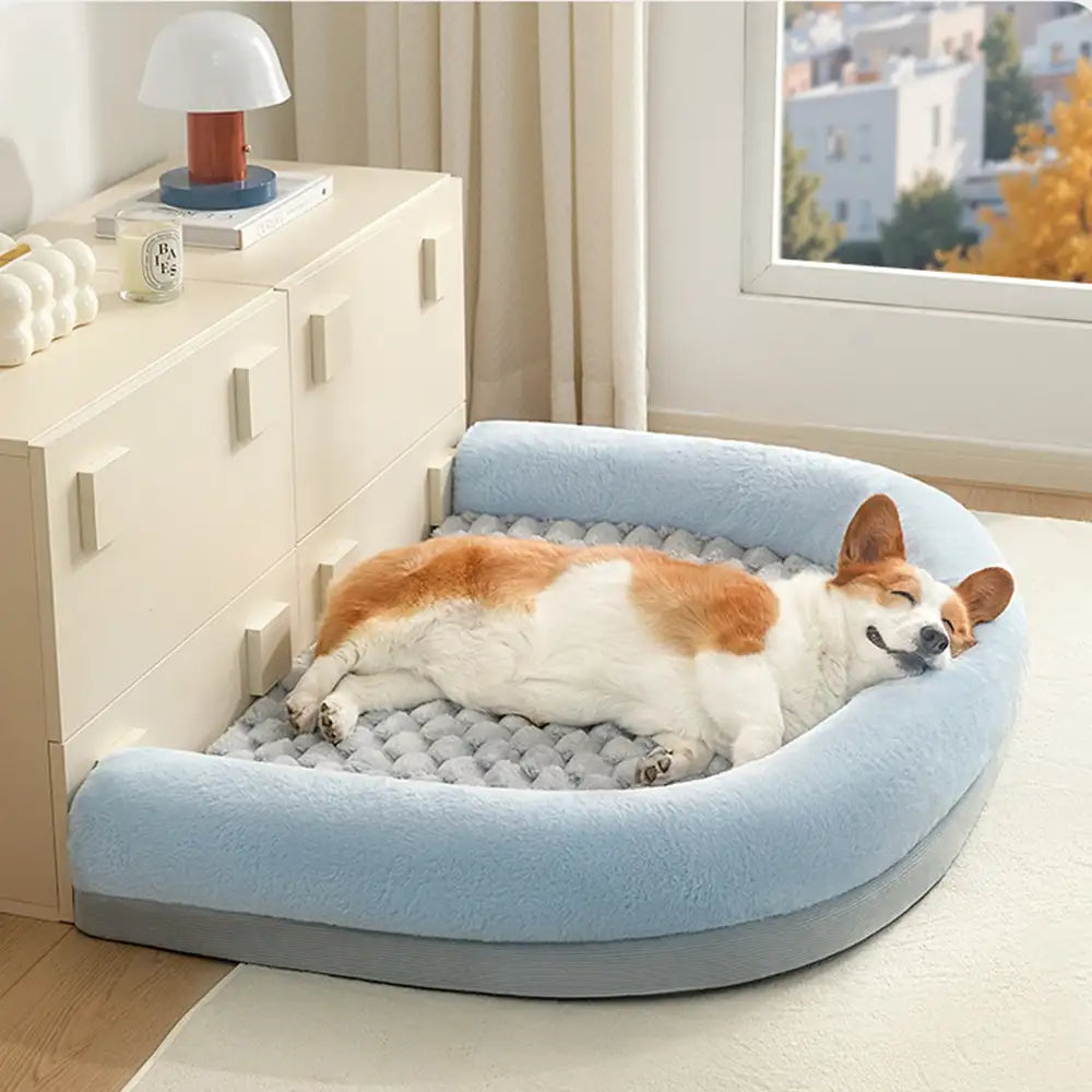 Faux Lambswool U-Shaped Removable Washable Orthopedic Pet Bed