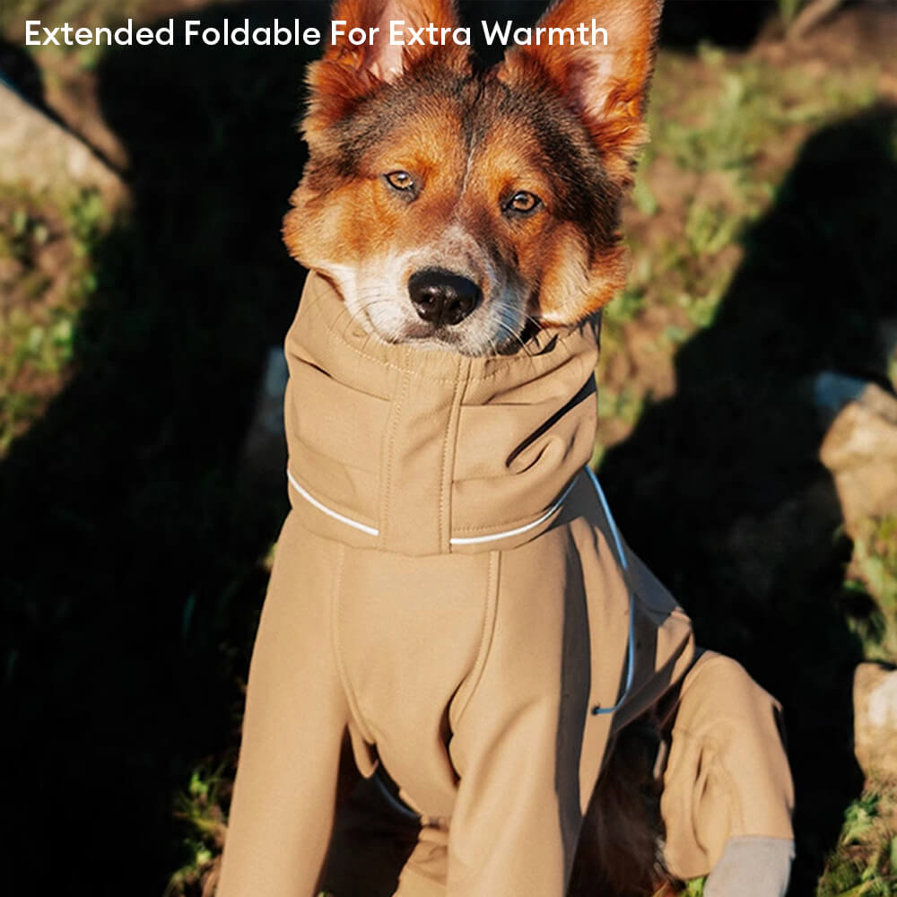 Full Coverage Waterproof Reflective Adjustable Turtleneck Warm Dog Jacket