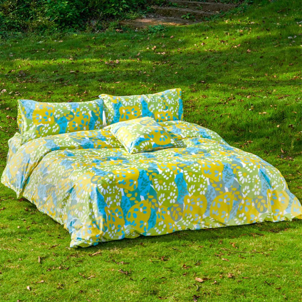 Funky Floral Playful Comfort Cotton Duvet Cover Bed Sheet Set