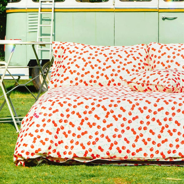 Funky Floral Playful Comfort Cotton Duvet Cover Bed Sheet Set