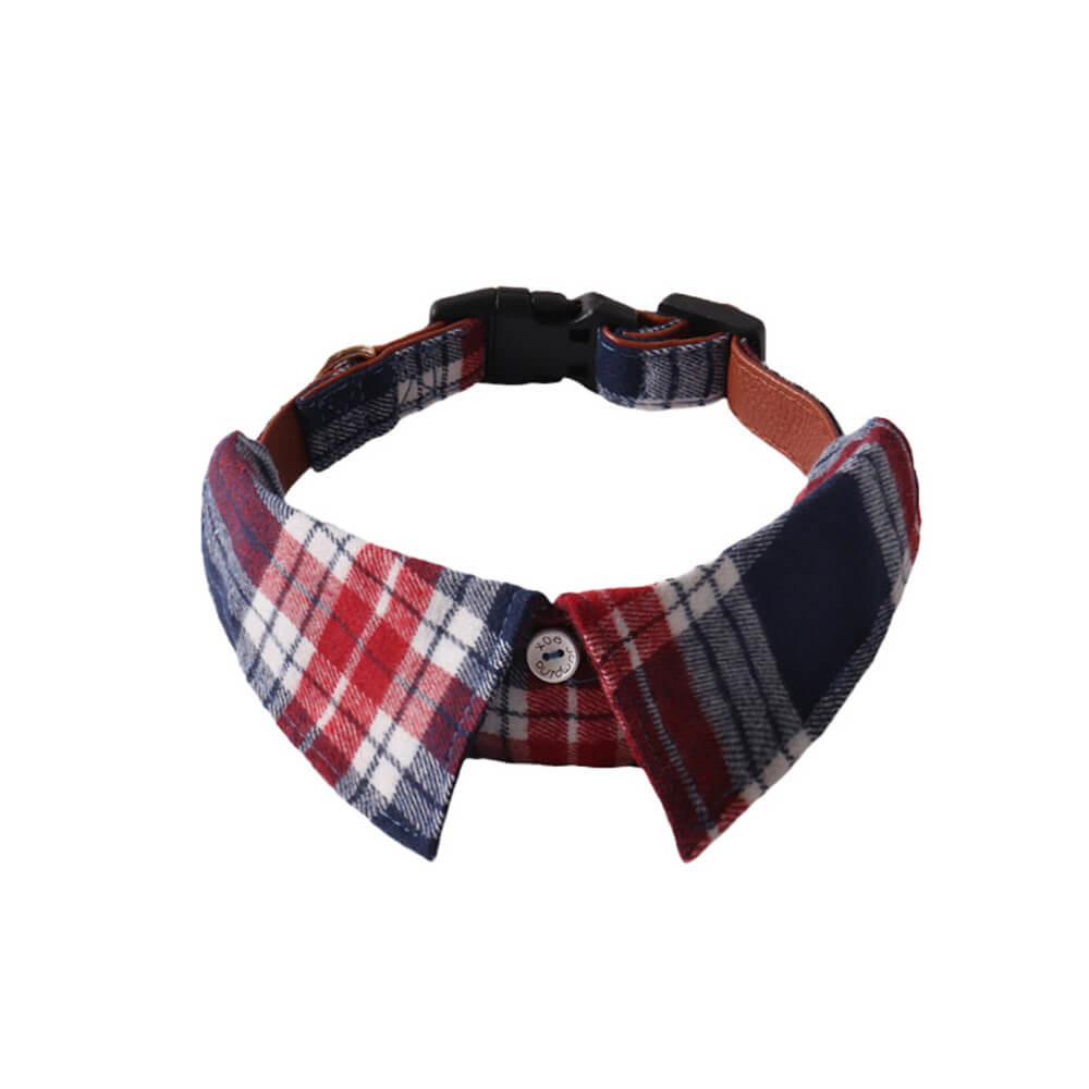 Gentleman's Plaid Handmade Adjustable Dog Collar