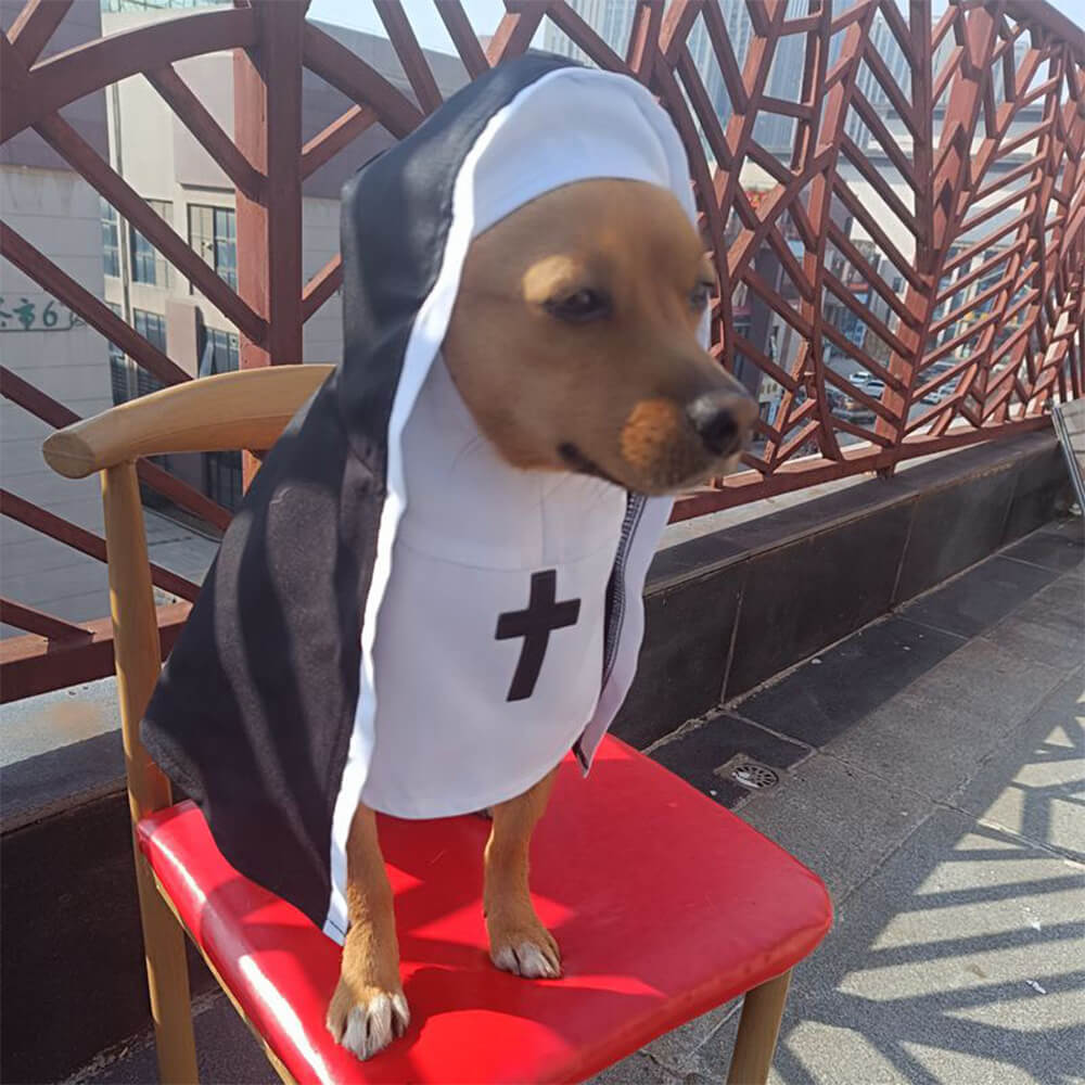 Halloween Nun Costume Funny Dog Headscarf