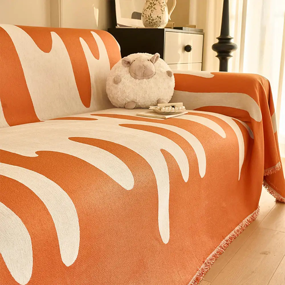 Ice Cream Wave Chenille All Seasons Universal Multifunctional Full Coverage Couch Cover