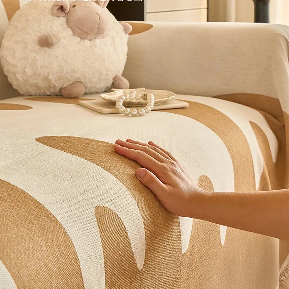 Ice Cream Wave Chenille All Seasons Universal Multifunctional Full Coverage Couch Cover