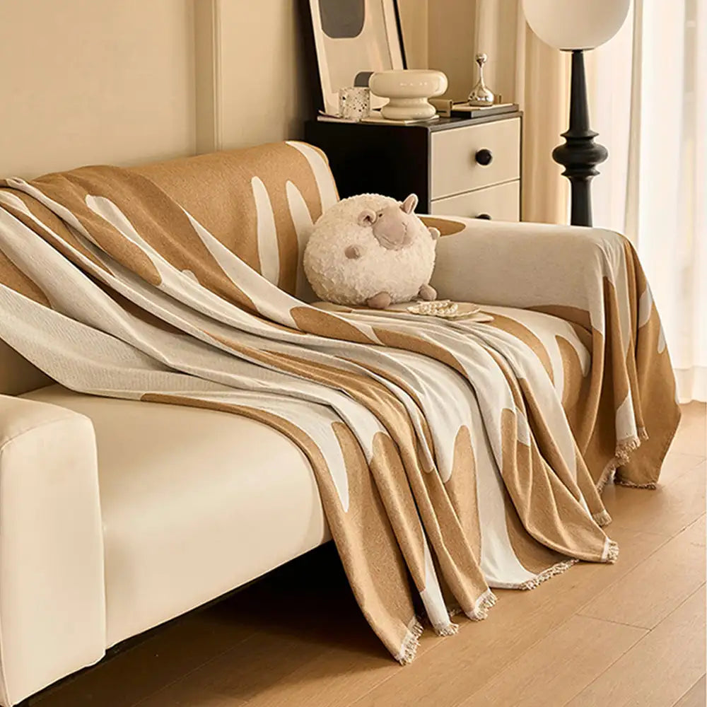 Ice Cream Wave Chenille All Seasons Universal Multifunctional Full Coverage Couch Cover