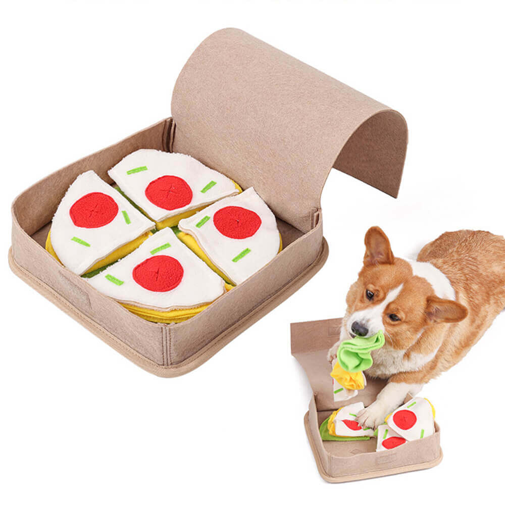 Juguete interactivo con alimentador lento, tapete para Snuffle para Pizza, juguete para perros