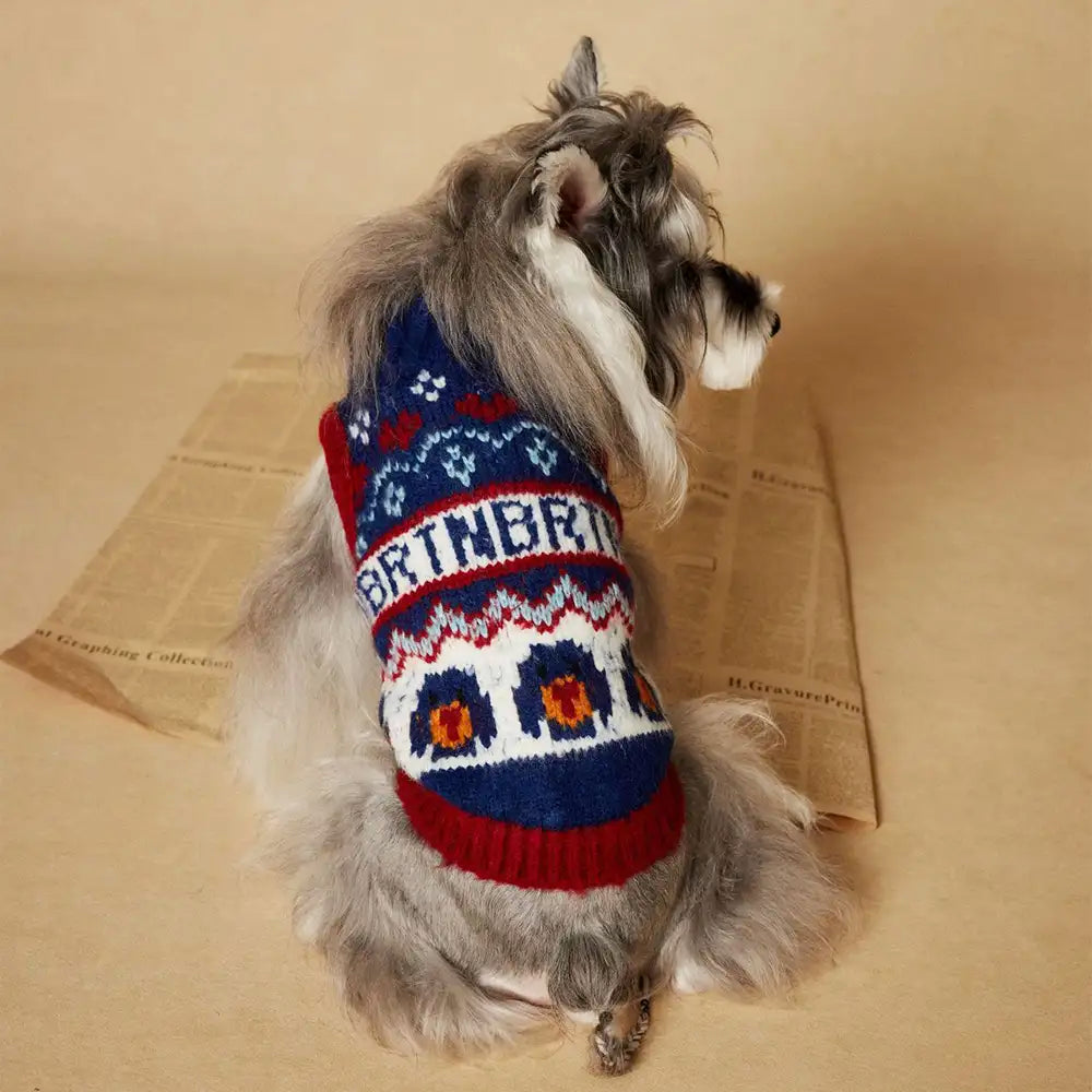 Jacquard Thick-Knit Sleeveless Dog Sweater – Designed for Dachshunds, French Bulldogs & Pugs