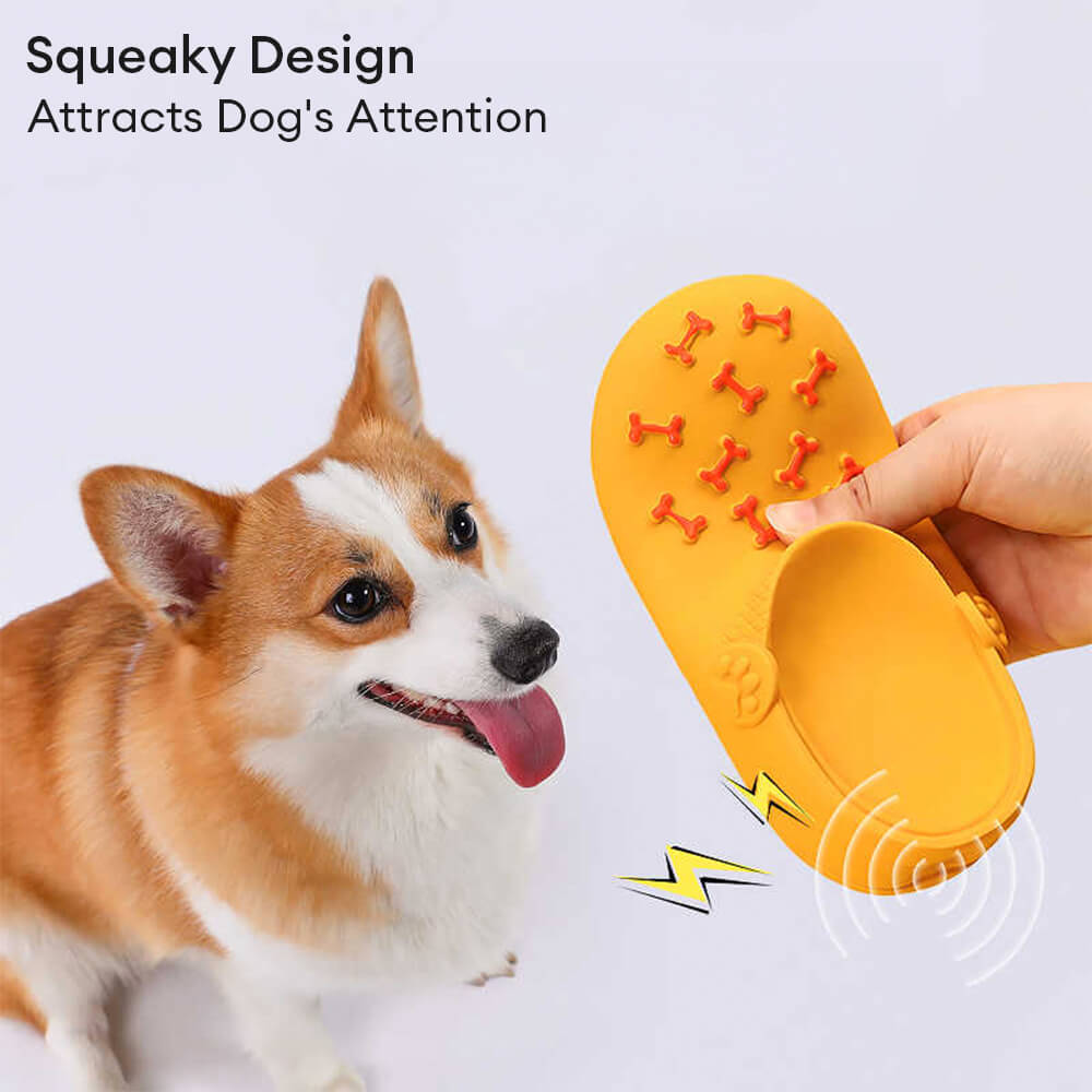 Jouet interactif et Durable pour chien, pantoufles en Latex, couineur, nettoyage des dents