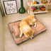 Luxurious Retro Faux Leather Sleep Dipe Did Dog Cama con almohada