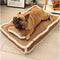 Lit luxueux pour chien en simili cuir rétro avec oreiller pour sommeil profond
