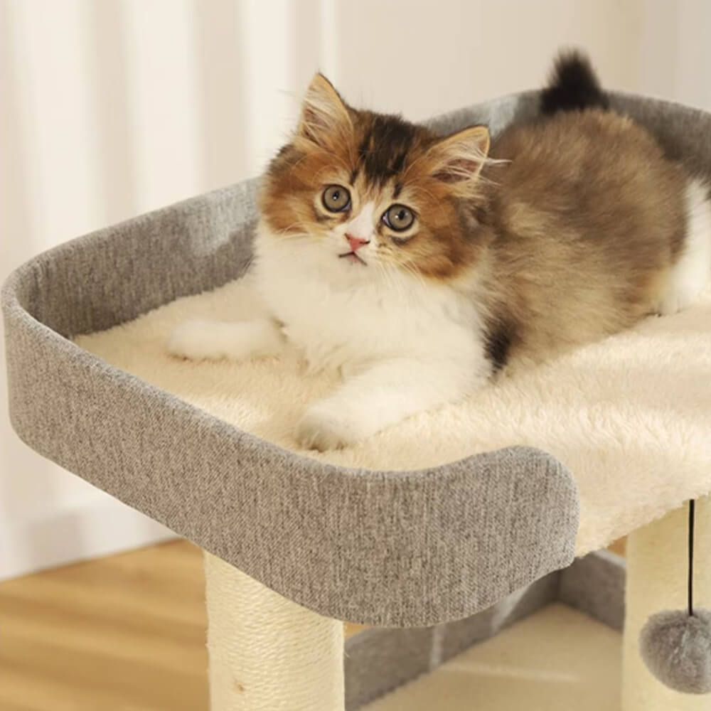 Minimalist Three-Level Step-Style Durable Sisal Cat Tree