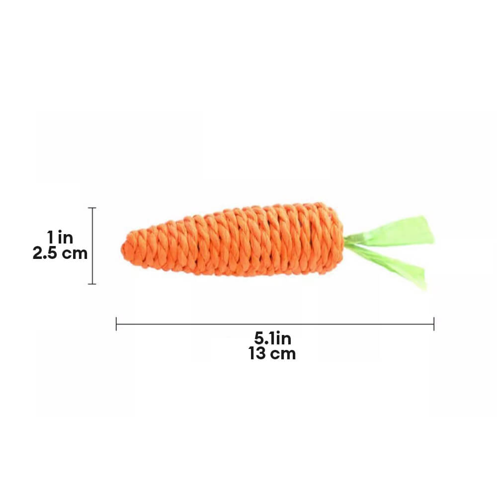 Natural Sisal Carrot Chew Toy Bite-Resistant Cat Teething Toy