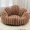 Petal-Shaped Striped Plush Pet Sofa Bed