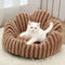 Petal-Shaped Striped Plush Pet Sofa Bed