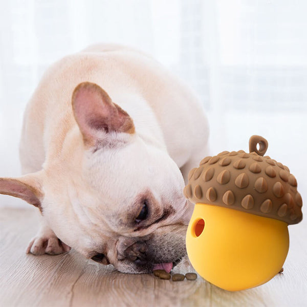 Forma de piña Flugación interactiva Bola de alimentación lenta comedero para perros juguete