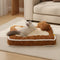 Plush Color-Blocked Creative Bolster Pet Bed