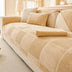 Plush Cream Geometric All Seasons Non-Slip Couch Cover
