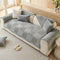 Plush Cream Geometric All Seasons Non-Slip Couch Cover