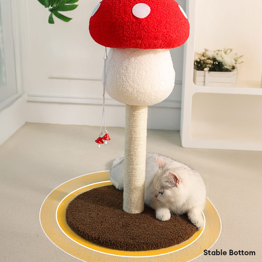 Red Mushroom Cat Climbing Frame with Sisal Scratching Post