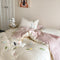 Romantic Floral Embroidered Brushed Cotton Duvet Cover Bed Sheet Set