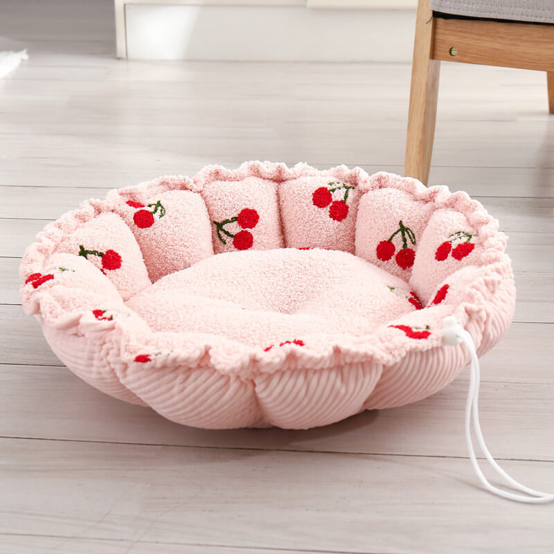 Soft Drawstring Design Fruit-Themed Cat Bed