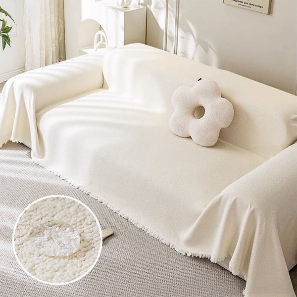 Cubierta de sofá de tiro de peluche de peluche suave impermeable