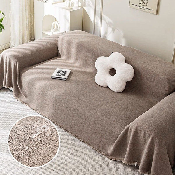 Cubierta de sofá de tiro de peluche de peluche suave impermeable