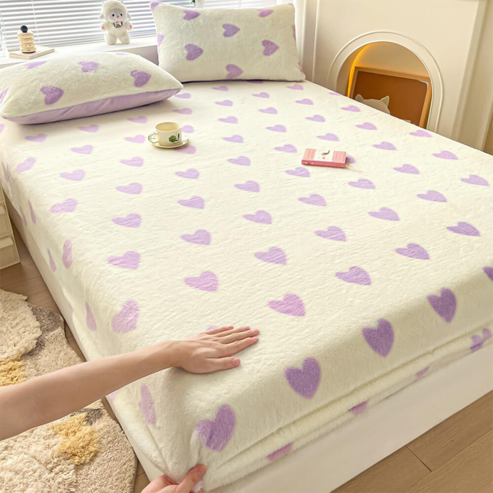 Static-Free Creamy Stretchable Fitted Sheet Mattress Cover